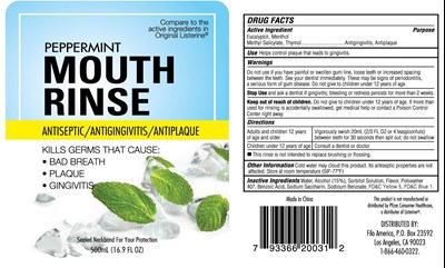 Image Of Label (Peppermint Mouth Rinse)